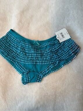No Boundaries Teal Gingham Ruffle Rumba Panty